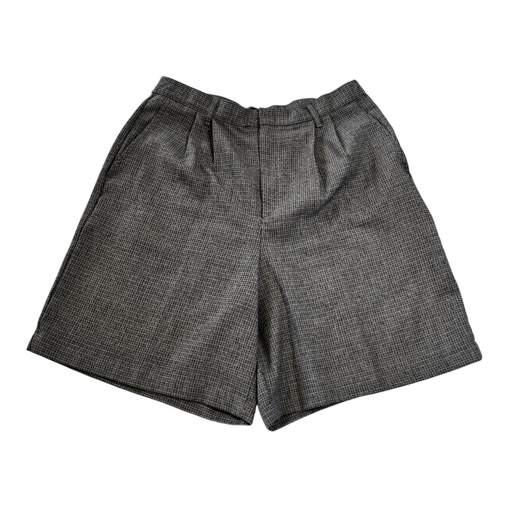 IC Isaac’s Signature Size 18 Navy Pleated Front Plaid Dress Shorts Wide Leg